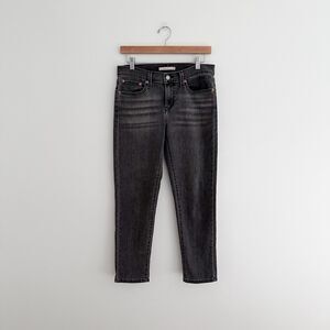 Levis Boyfriend Jeans Size 27 Washed Black Straight Leg Denim